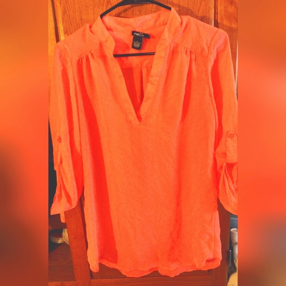 Sheer coral tunic